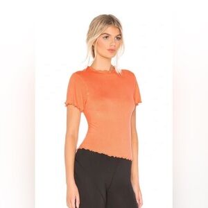 FREE PEOPLE Madeline Funnel Baby Tee Peach, M/L